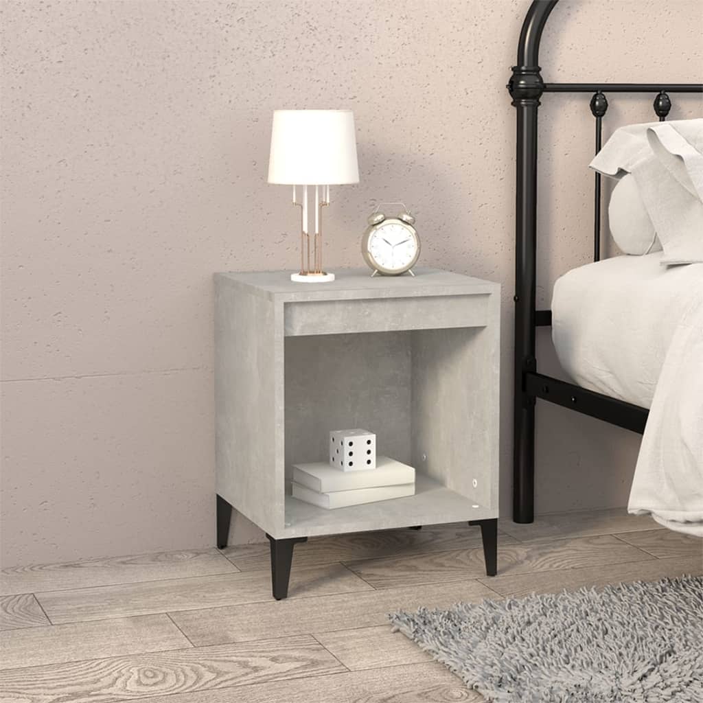 Berkfield Bedside Cabinet Concrete Grey 40x35x50 cm