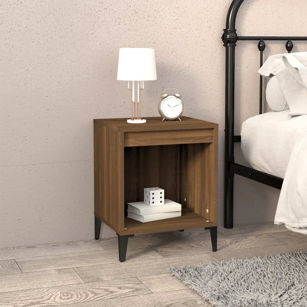 Berkfield Bedside Cabinet Brown Oak 40x35x50 cm