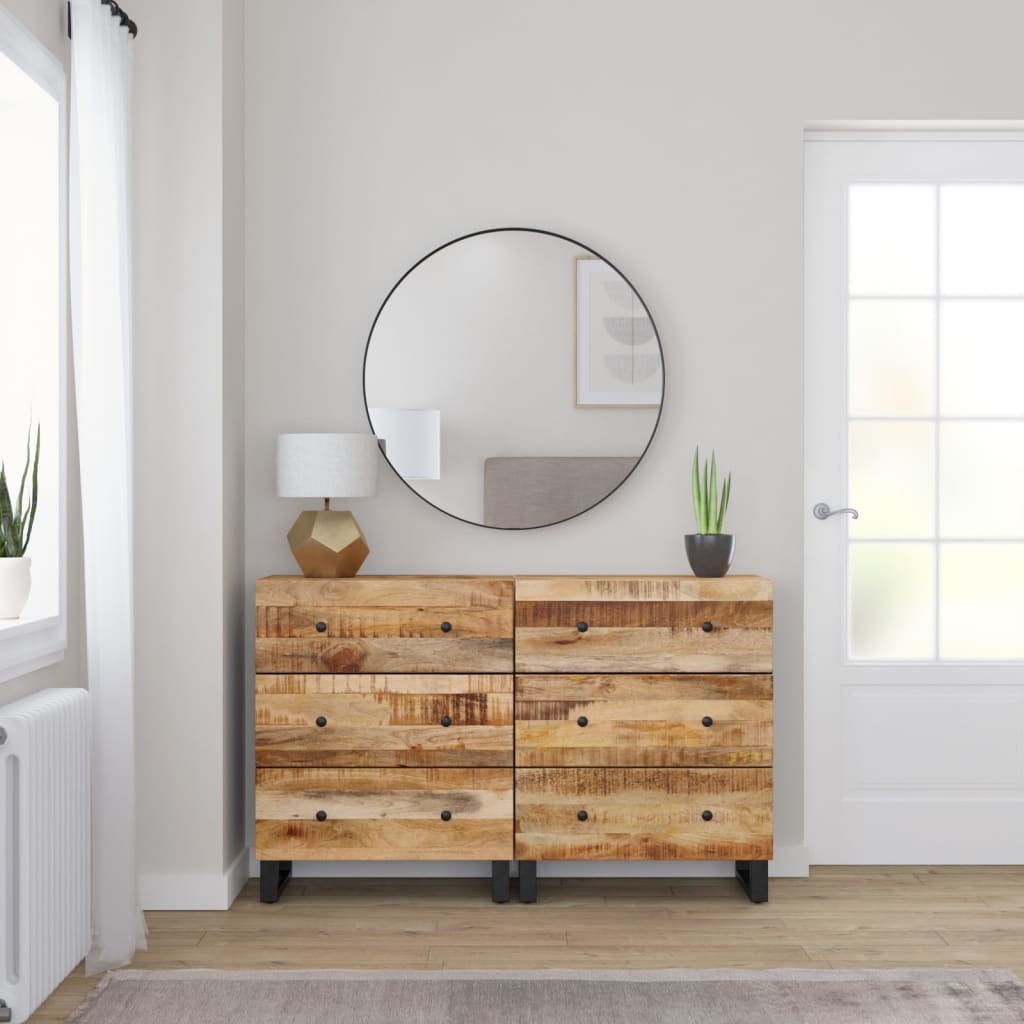 Berkfield Sideboards 2 pcs 60x33x75 cm Rough Mango Wood