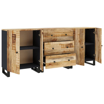 Berkfield Sideboards 3 pcs Rough Mango Wood
