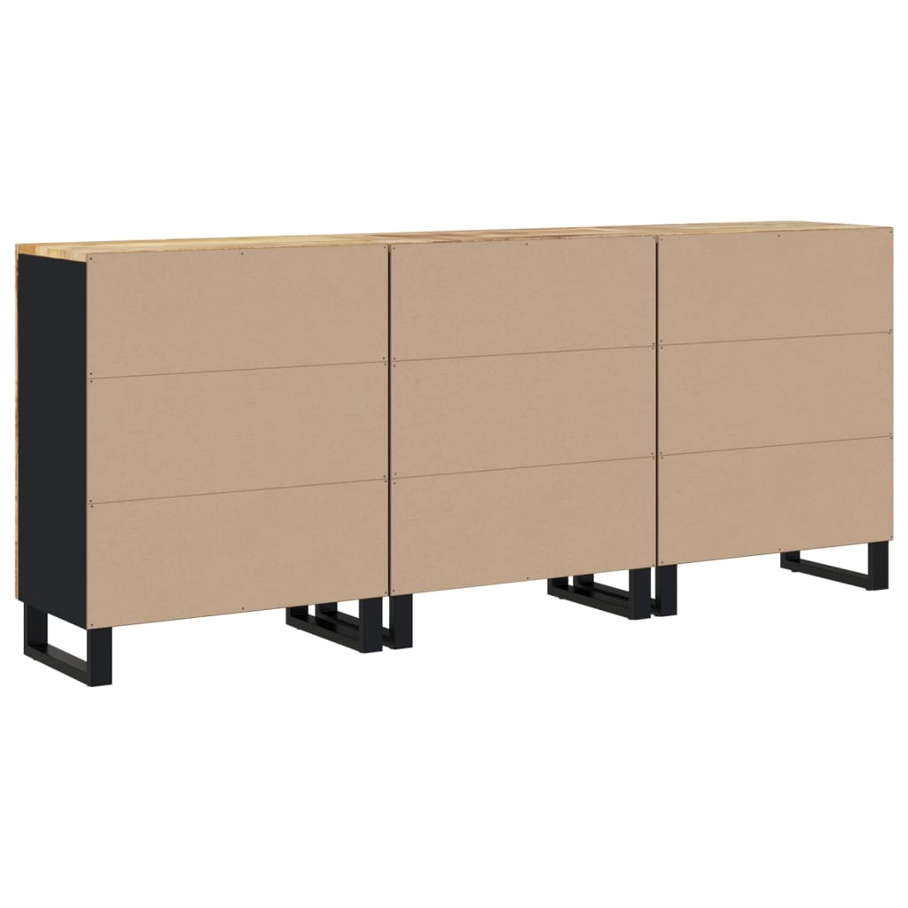 Berkfield Sideboards 3 pcs Rough Mango Wood