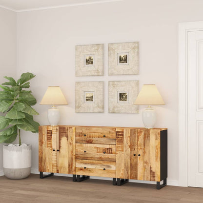 Berkfield Sideboards 3 pcs Rough Mango Wood