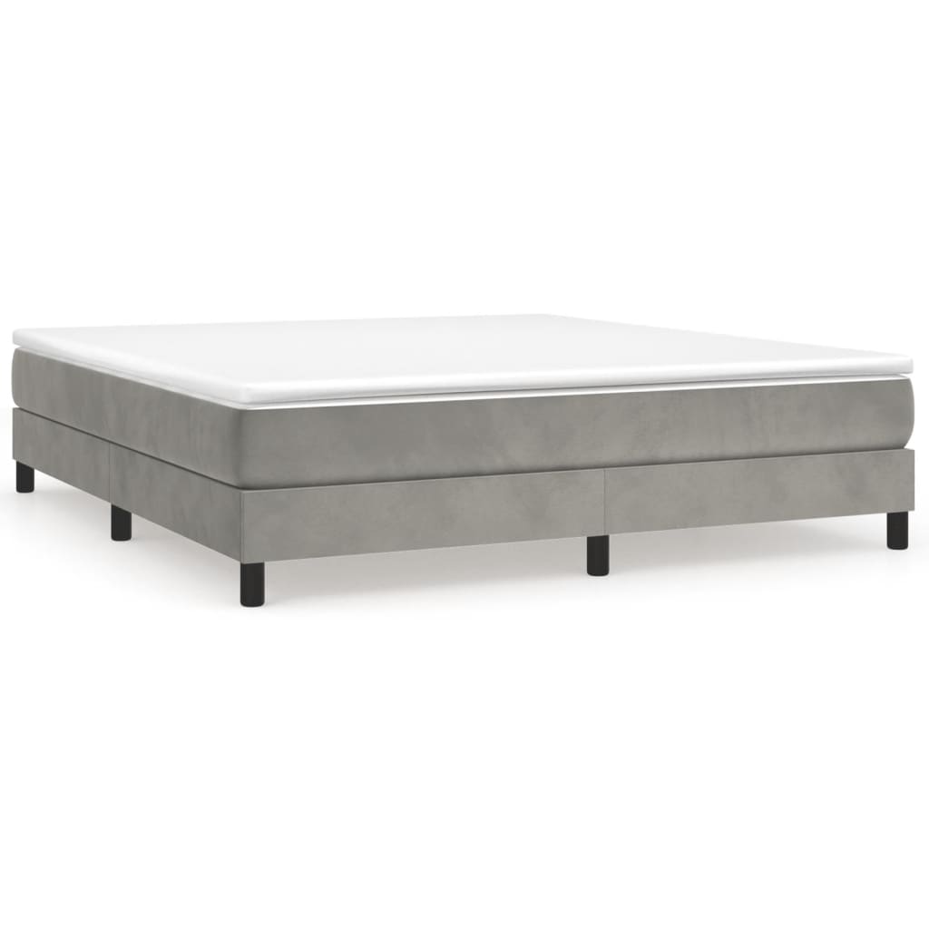 Berkfield Box Spring Bed Frame Light Grey 180x200cm 6FT Super King Velvet