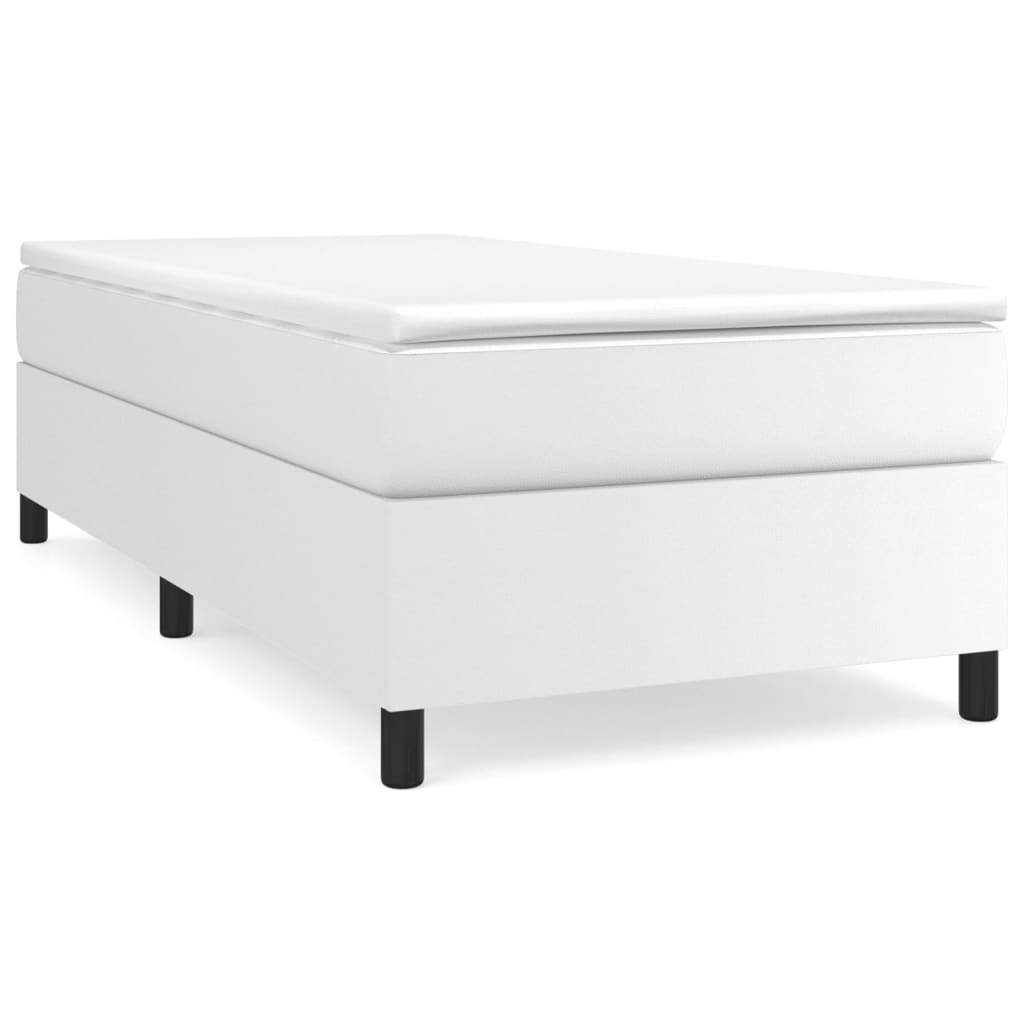 Berkfield Box Spring Bed Frame White 90x190 cm 3FT Single Faux Leather