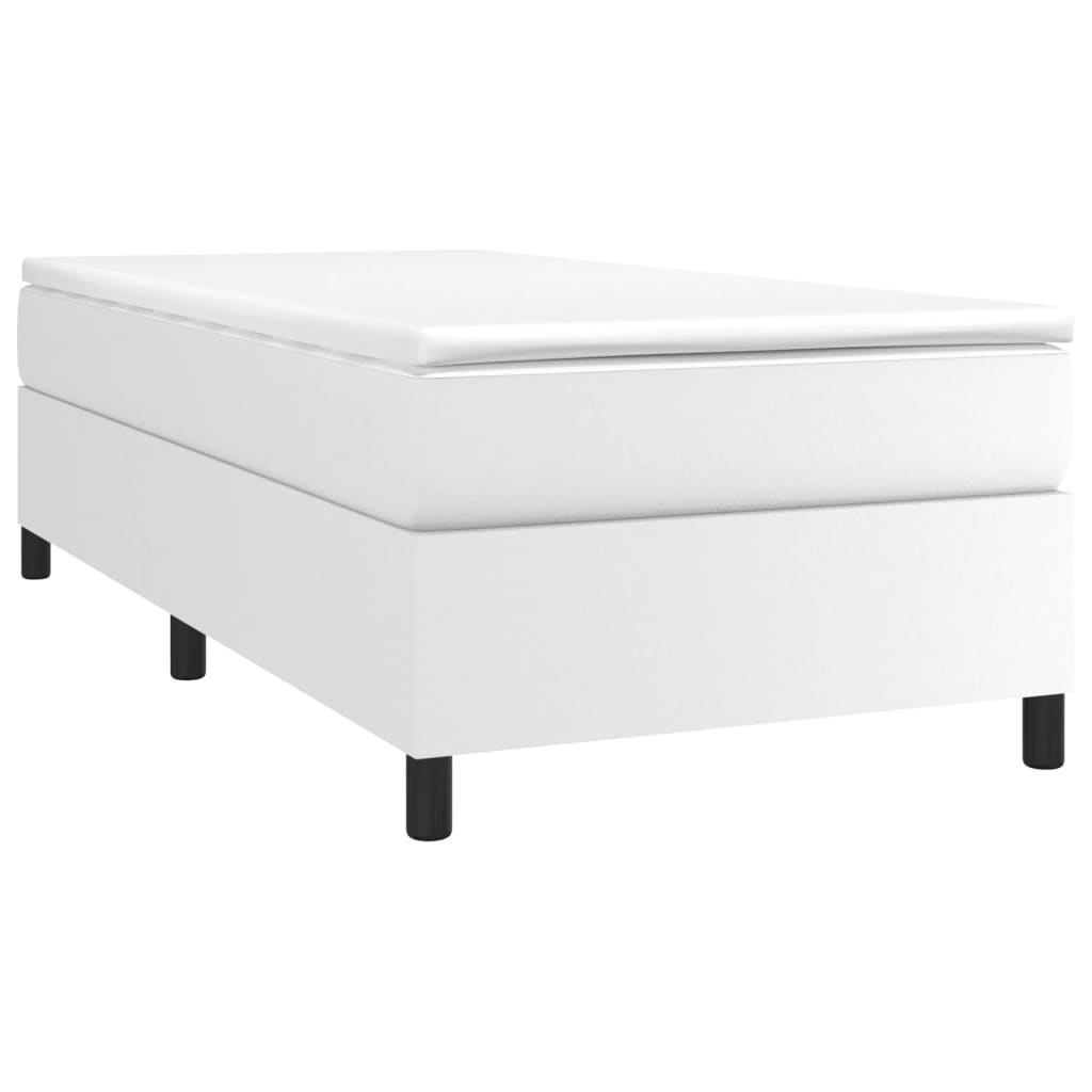 Berkfield Box Spring Bed Frame White 90x190 cm 3FT Single Faux Leather