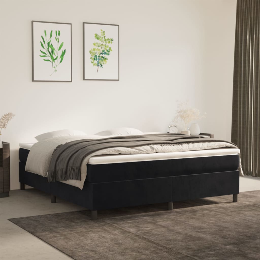 Berkfield Box Spring Bed Frame Black 180x200 cm 6FT Super King Velvet