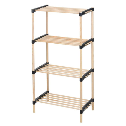 Storage Solutions Shoe Rack with 4 Shelves Wood 49x28x92.5 cm
