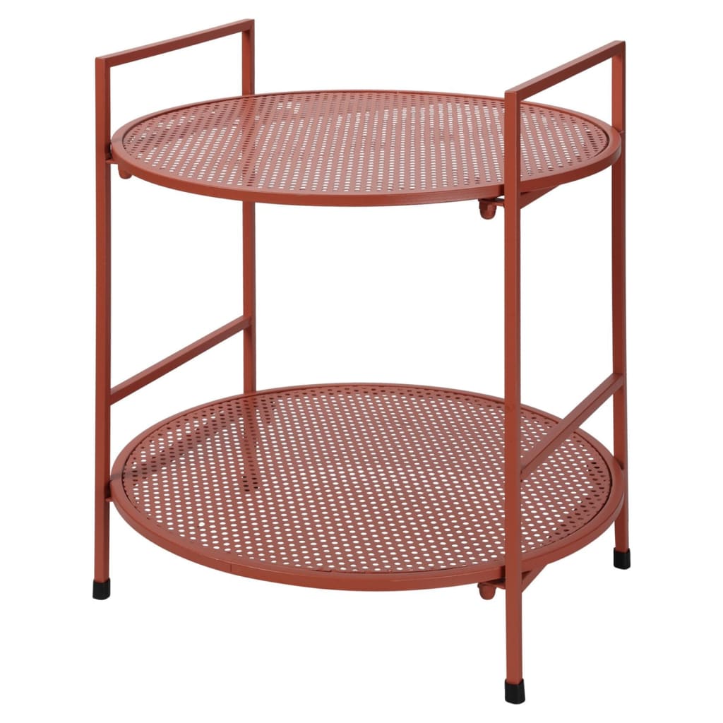 ProGarden 2-tier Garden Side Table Steel Mauve-pink