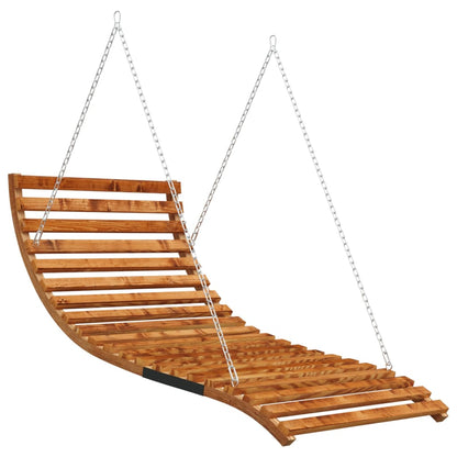 Berkfield Swing Bed with Canopy Solid Wood Spruce with Teak Finish