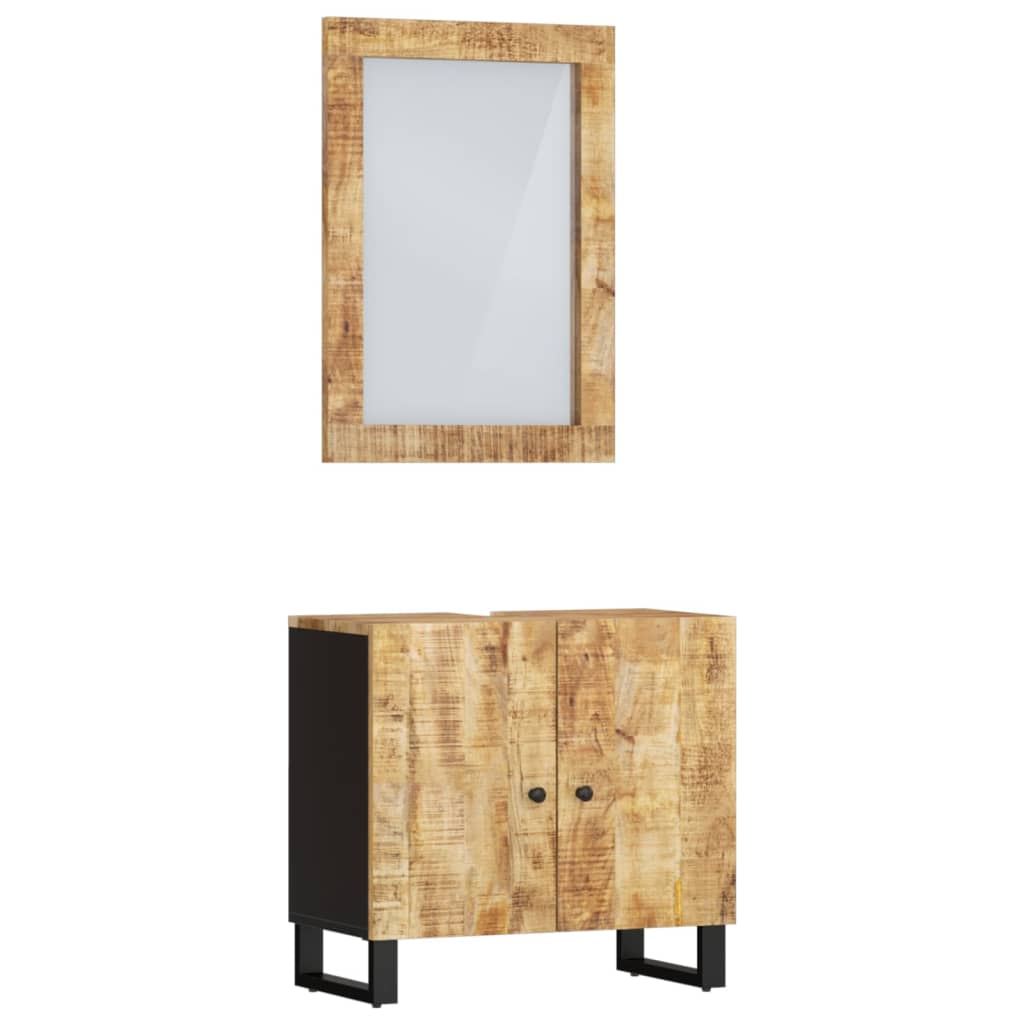 Berkfield 2 Piece Bathroom Furniture Set Solid Wood Mango