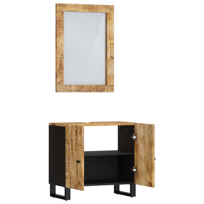 Berkfield 2 Piece Bathroom Furniture Set Solid Wood Mango
