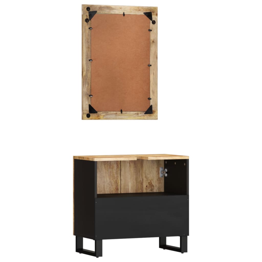 Berkfield 2 Piece Bathroom Furniture Set Solid Wood Mango