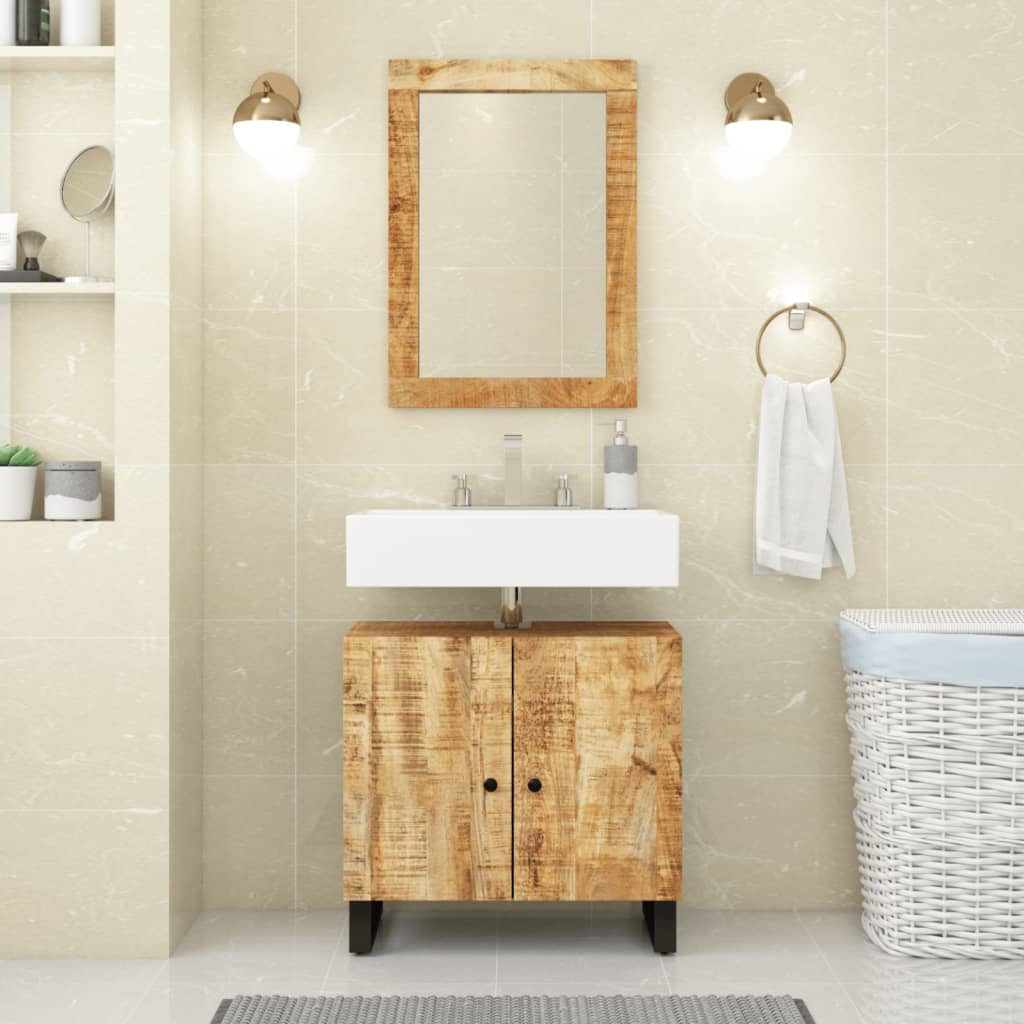 Berkfield 2 Piece Bathroom Furniture Set Solid Wood Mango