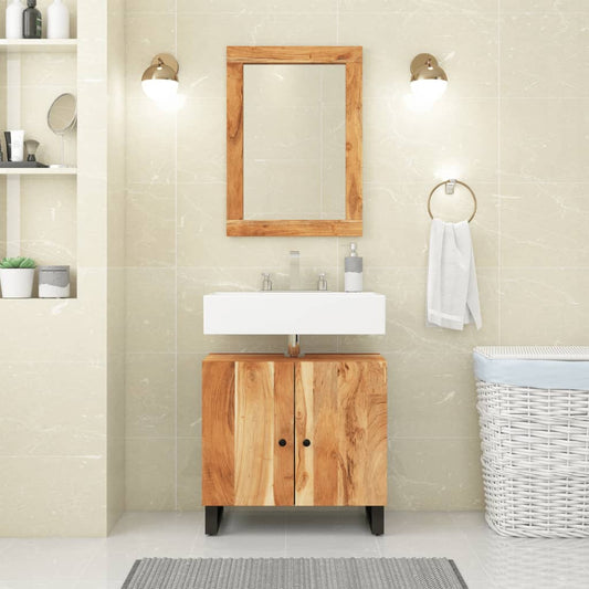 Berkfield 2 Piece Bathroom Furniture Set Solid Wood Acacia
