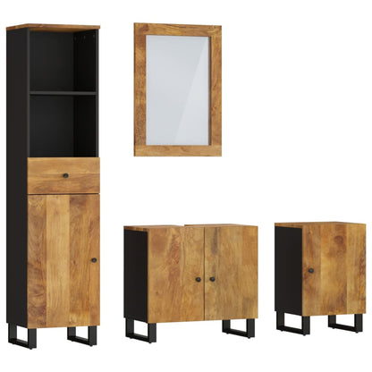 Berkfield 4 Piece Bathroom Furniture Set Solid Wood Mango