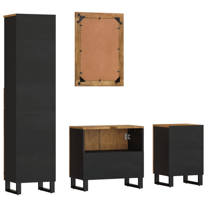 Berkfield 4 Piece Bathroom Furniture Set Solid Wood Mango