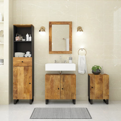 Berkfield 4 Piece Bathroom Furniture Set Solid Wood Mango