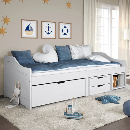 Berkfield Day Bed with 3 Drawers IRUN White 90x200 cm Solid Wood Pine