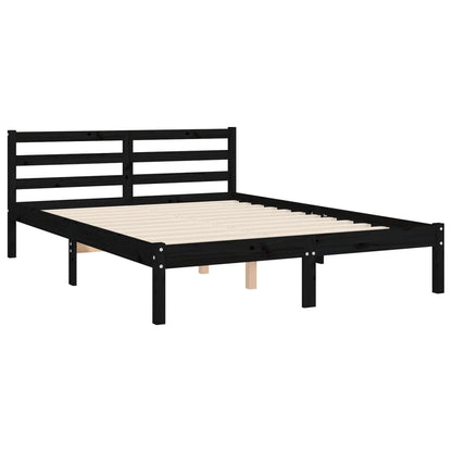 Berkfield Bed Frame with Headboard Black 120x200 cm Solid Wood