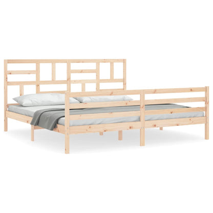 Berkfield Bed Frame with Headboard 200x200 cm Solid Wood