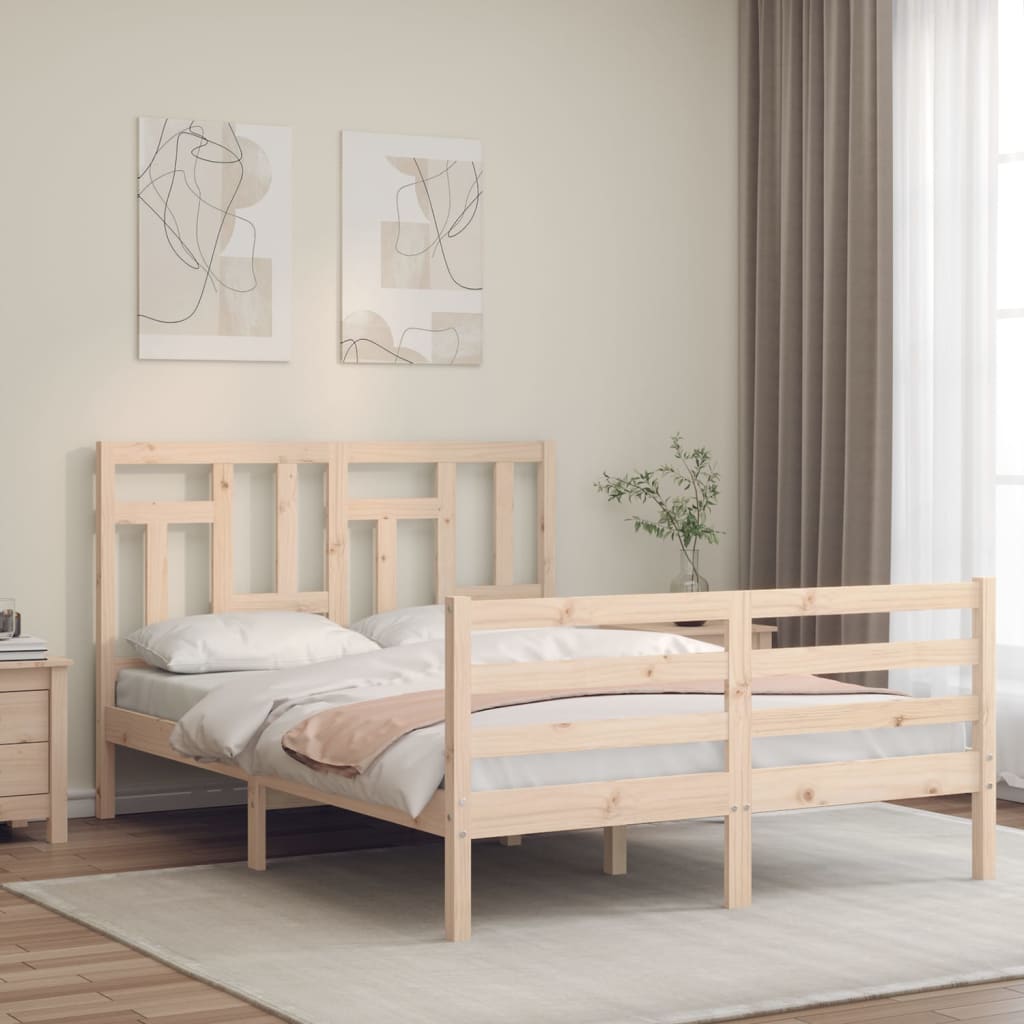 Berkfield Bed Frame with Headboard 120x200 cm Solid Wood