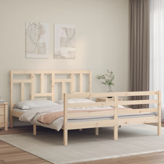 Berkfield Bed Frame with Headboard 160x200 cm Solid Wood