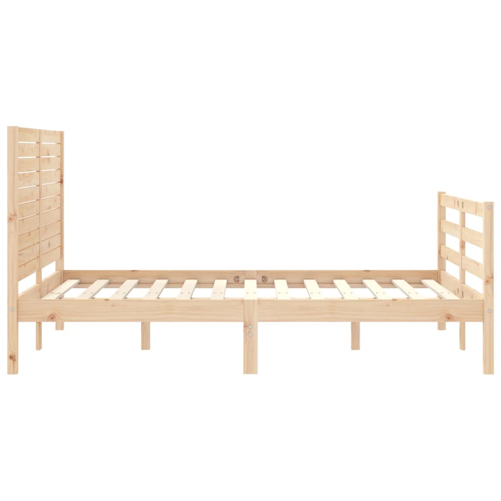 Berkfield Bed Frame with Headboard Small Double Solid Wood