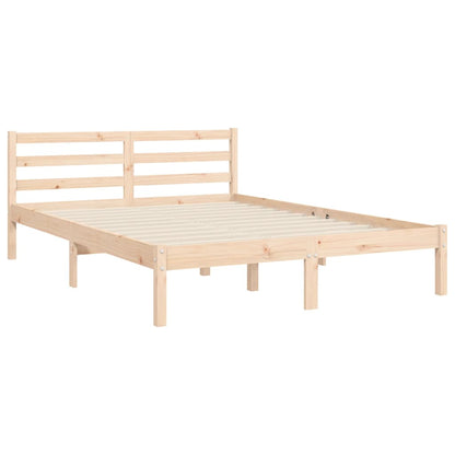 Berkfield Bed Frame with Headboard Small Double Solid Wood