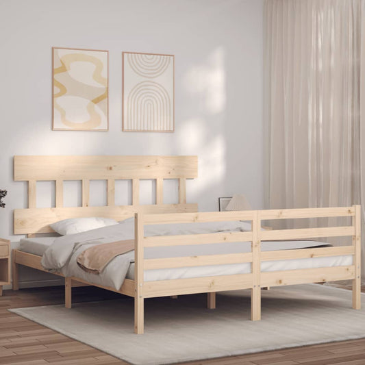 Berkfield Bed Frame with Headboard 160x200 cm Solid Wood