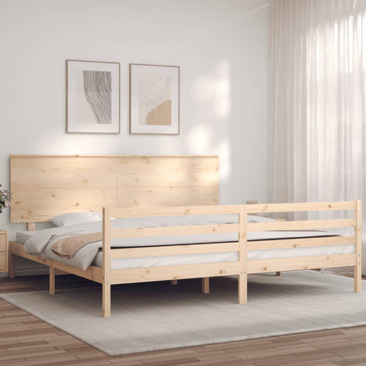 Berkfield Bed Frame with Headboard 200x200 cm Solid Wood