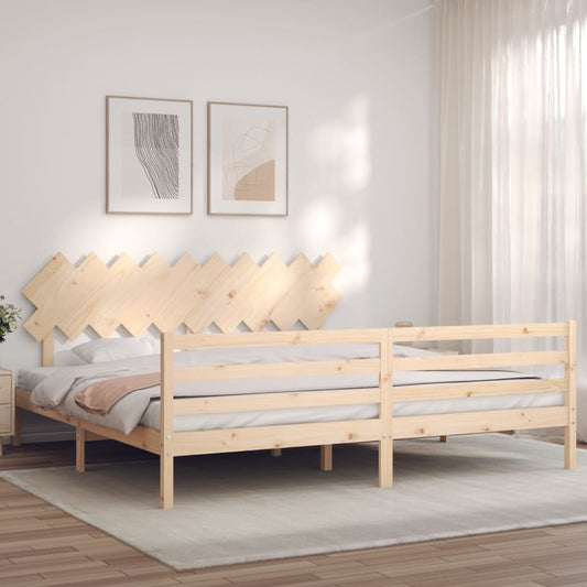 Berkfield Bed Frame with Headboard 200x200 cm Solid Wood