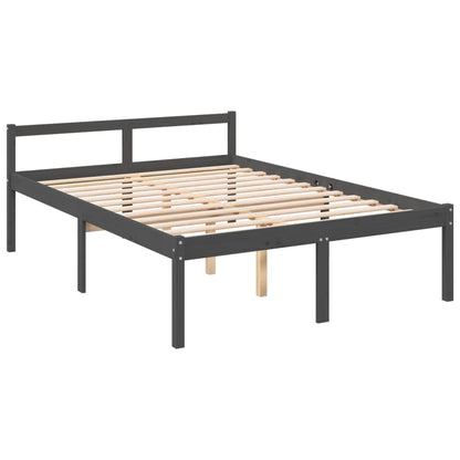 Berkfield Bed Frame with Headboard Grey 140x200 cm Solid Wood