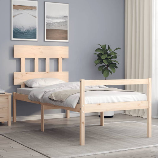 Berkfield Bed Frame with Headboard 100x200 cm Solid Wood