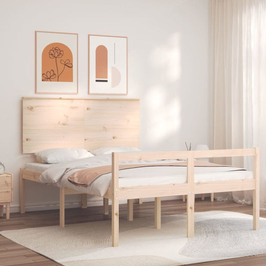 Berkfield Bed Frame with Headboard 140x190 cm Solid Wood