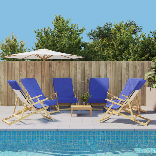 Berkfield Beach Towels 6 pcs Royal Blue 60x135 cm Fabric 400 GSM