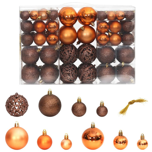 Berkfield Christmas Baubles 100 pcs Brown 3 / 4 / 6 cm