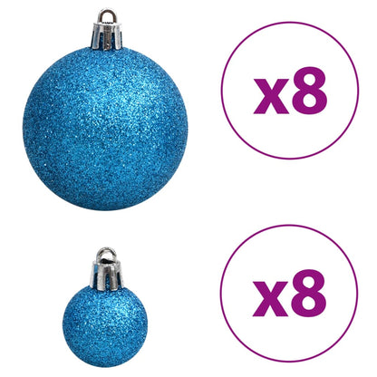 Berkfield Christmas Baubles 100 pcs Blue and Silver 3 / 4 / 6 cm
