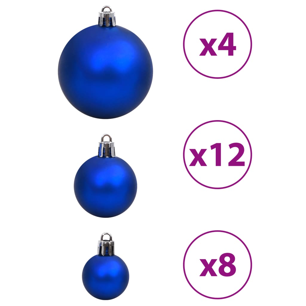 Berkfield Christmas Baubles 100 pcs Blue and Silver 3 / 4 / 6 cm
