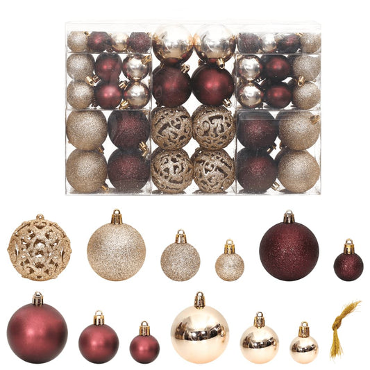 Berkfield Christmas Baubles 100 pcs Champagne and Brown 3 / 4 / 6 cm