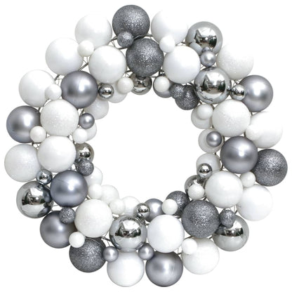 Berkfield Christmas Wreath White and Grey 45 cm Polystyrene