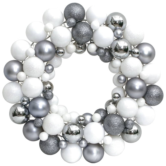 Berkfield Christmas Wreath White and Grey 45 cm Polystyrene