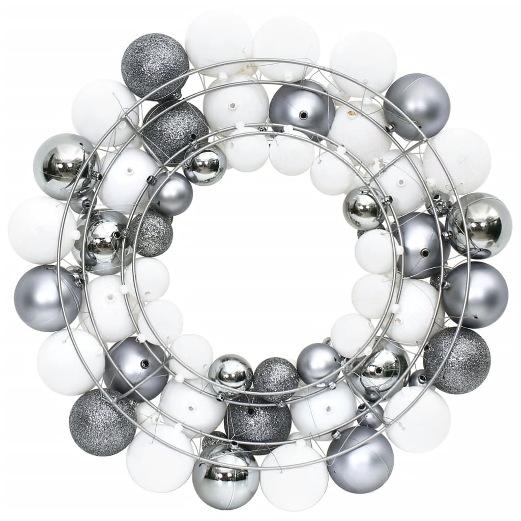 Berkfield Christmas Wreath White and Grey 45 cm Polystyrene
