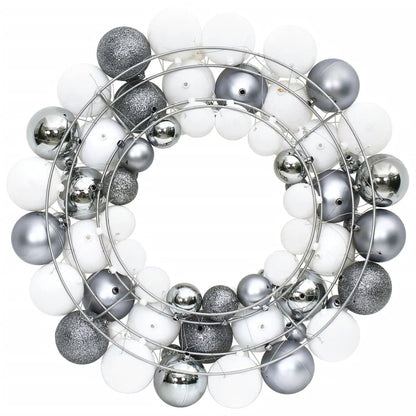 Berkfield Christmas Wreath White and Grey 45 cm Polystyrene