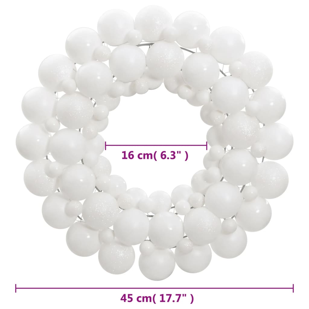 Berkfield Christmas Wreath White 45 cm Polystyrene