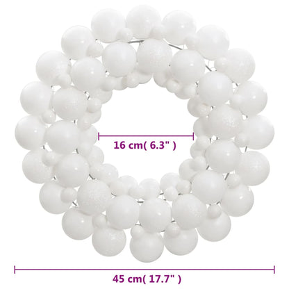 Berkfield Christmas Wreath White 45 cm Polystyrene