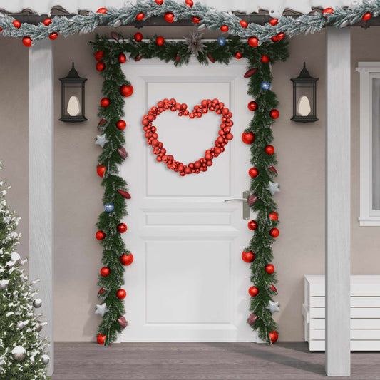 Berkfield Christmas Balls Garland Red 175 cm Polystyrene