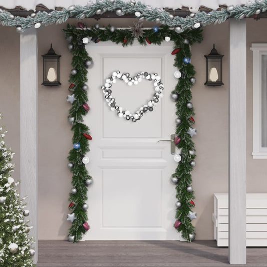 Berkfield Christmas Balls Garland White and Grey 175 cm Polystyrene