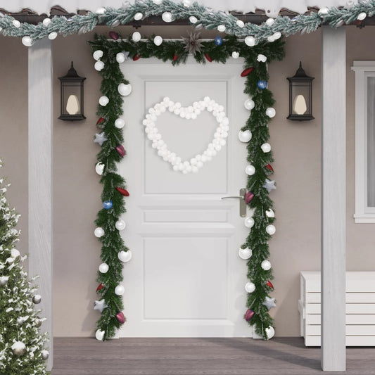 Berkfield Christmas Balls Garland White 175 cm Polystyrene