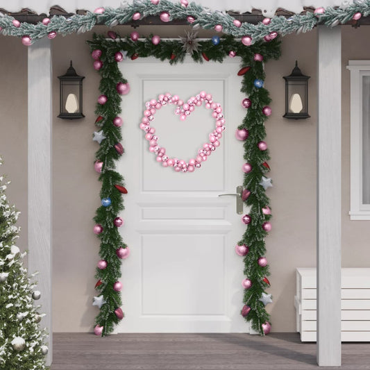Berkfield Christmas Balls Garland Pink 175 cm Polystyrene