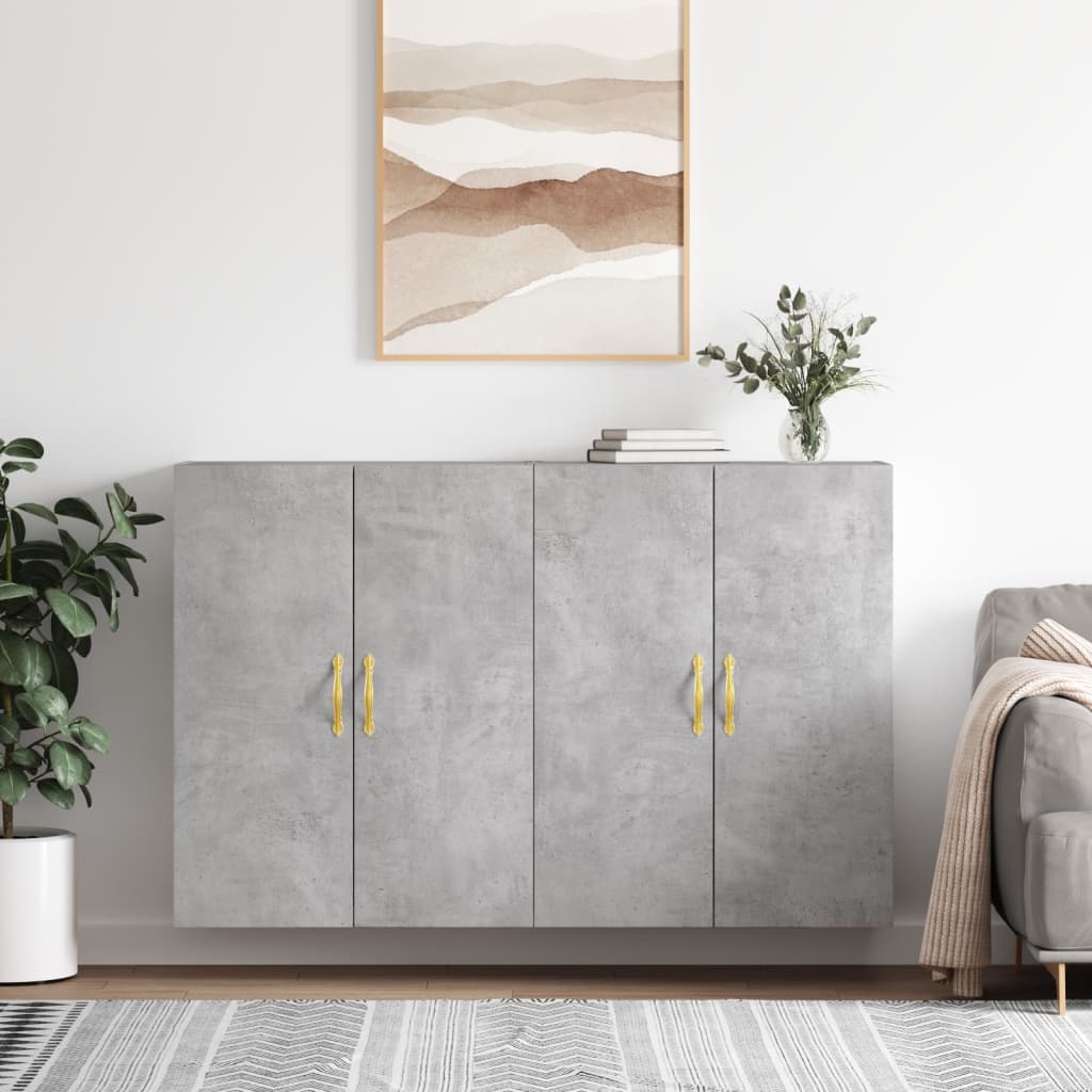 Berkfield Wall Mounted Cabinets 2 pcs Concrete Grey 69.5x34x90 cm